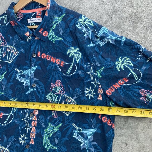 Tommy Bahama Shirt Mens XL This Is How I Roll Camp Silk Poker Hula Loop Collar - Picture 3 of 9